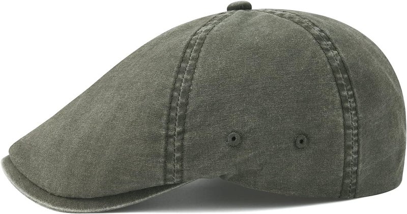 VOBOOM Cotton Washing Flat Cap Cabbie Hat Gatsby Ivy Irish Hunting Newsboy - Image 3